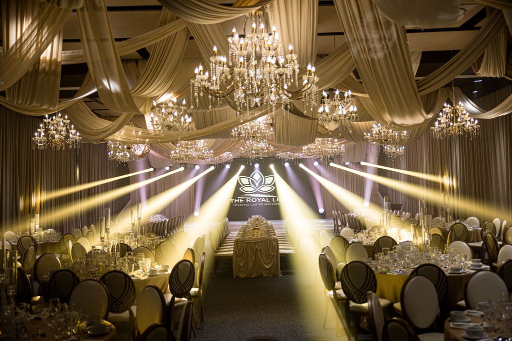 Blue stage wash for a gala or product launch