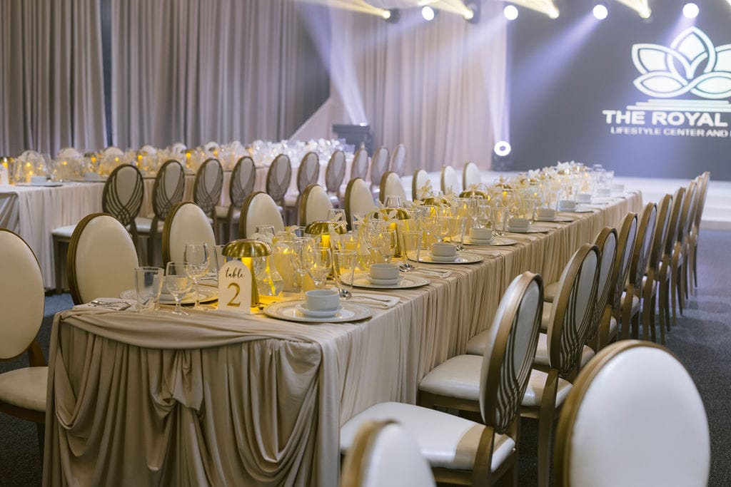 Head table set for the wedding party